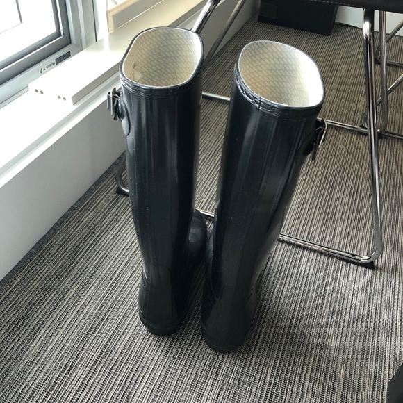 (With sock) Hunter high gloss women size 8 black - Picture 2 of 8